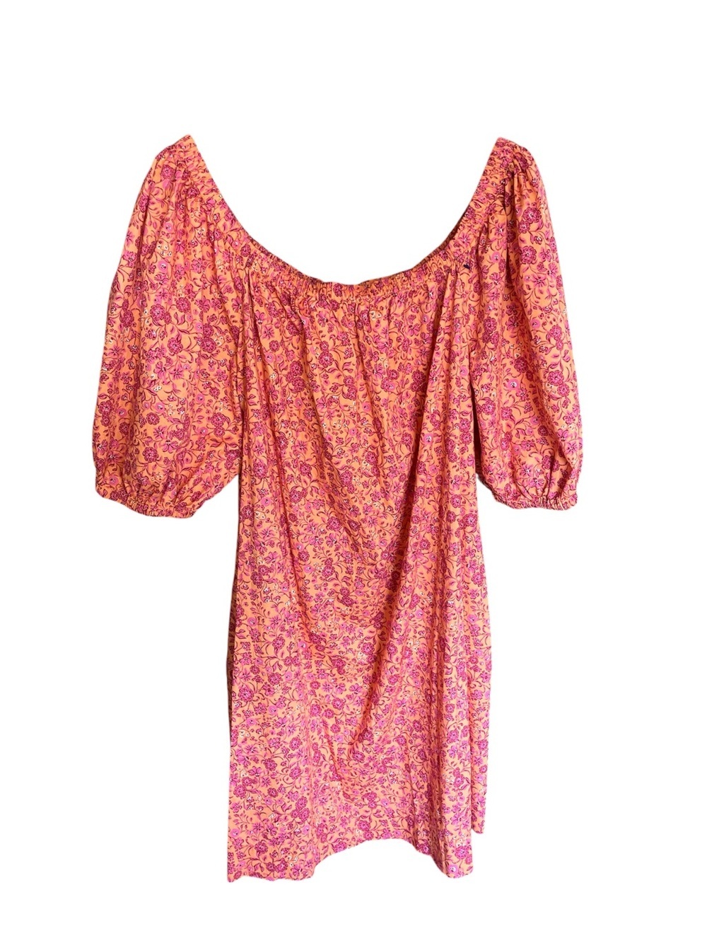 Old Navy Pink and Orange Floral Mini Swing Dress XL Tall - Picture 5 of 13